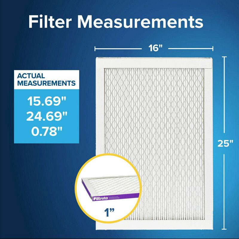 slide 16 of 16, Filtrete Ultra Allergen 16x25x1, Air Filter: MERV 12 Furnace & AC Filter, Captures Viruses, Dust, Pet Dander, Lasts 3 Months, 1 ct