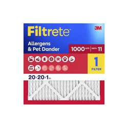 Filtrete 20x20x1 Allergen Defense Air Filter 1000 MPR: MERV 11, Electrostatic, Captures Dust & Pollen, Lasts 3 Months