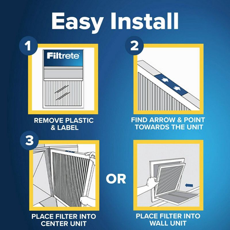 slide 3 of 16, Filtrete 20x20x1 Allergen Bacteria and Virus Air Filter 1500 MPR: MERV 12 Electrostatic Furnace Filter, 3-Month Use, 1 ct