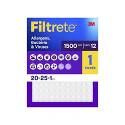 Filtrete 20x25x1 Allergen Bacteria and Virus Air Filter 1500 MPR