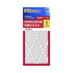 Filtrete 12x24x1 Allergen Defense Air Filter 1000 MPR: MERV 11 Electrostatic Furnace & AC Filter, Captures Dust & Pollen