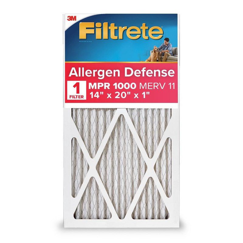 slide 1 of 10, Filtrete Micro Allergen 14x20x1, Air Filter: MERV 11 Electrostatic Furnace Filter, Captures Dust & Pet Dander, 3-Month Use, 1 ct