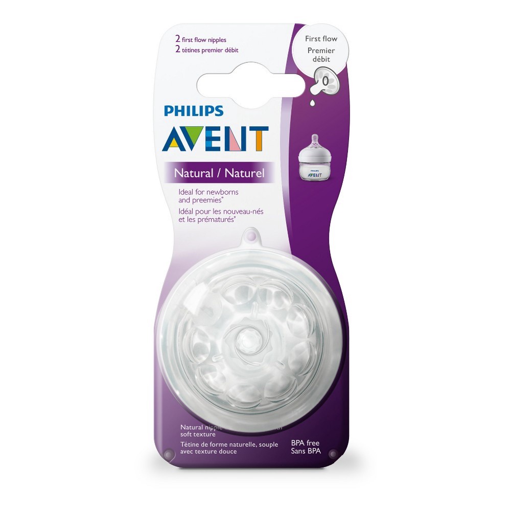 slide 10 of 10, Philips Avent Natural Baby Bottle Fast Flow Nipple, 2 ct