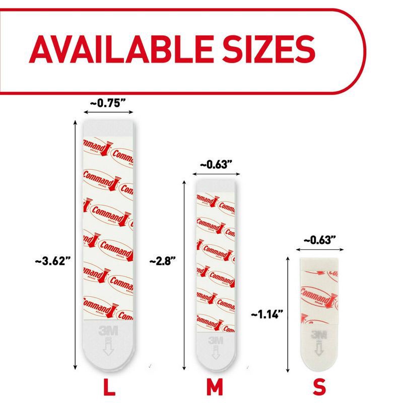slide 2 of 14, Command Refill Strips White: Adhesive Hooks, Plastic, 16 Pack, Max 5 lb Capacity, 16 ct, 5 lb
