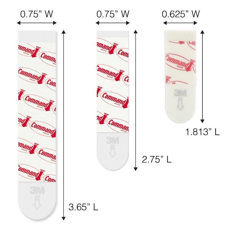 slide 3 of 13, Command Refill Strips White: Adhesive Hooks, Plastic, 16 Pack, Max 5 lb Capacity, 16 ct, 5 lb