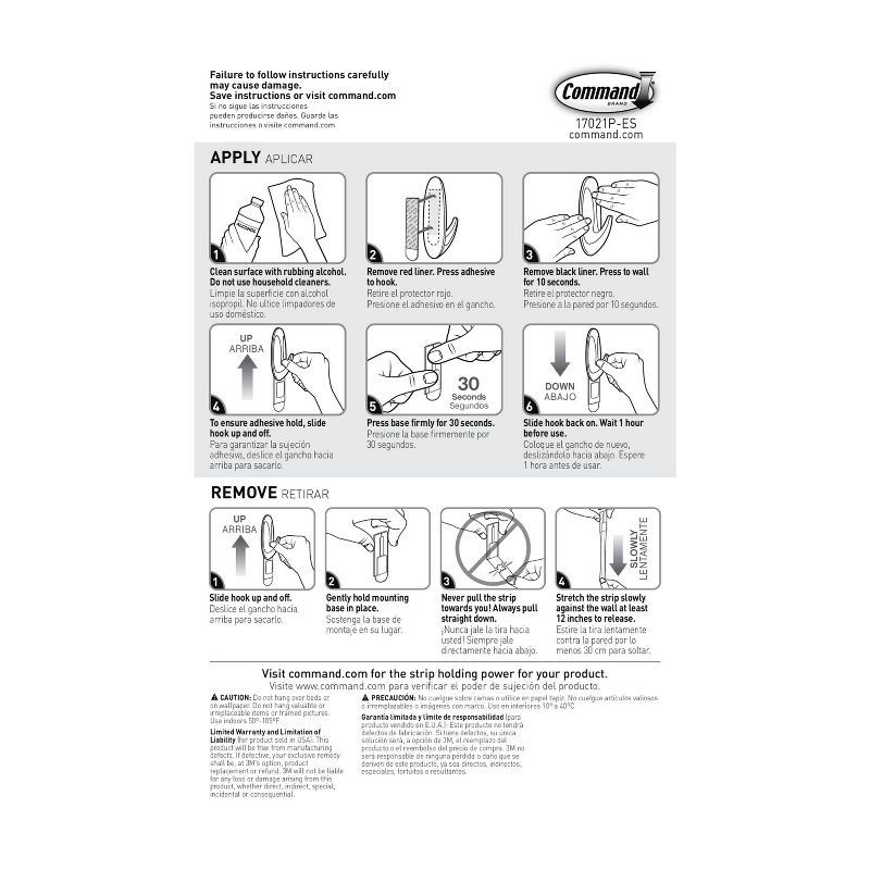 slide 4 of 13, Command Refill Strips (8 Small/4 Medium/4 Large) White: Adhesive Hooks, Plastic, 16 Pack, Max 5 lb Capacity, 16 ct, 5 lb