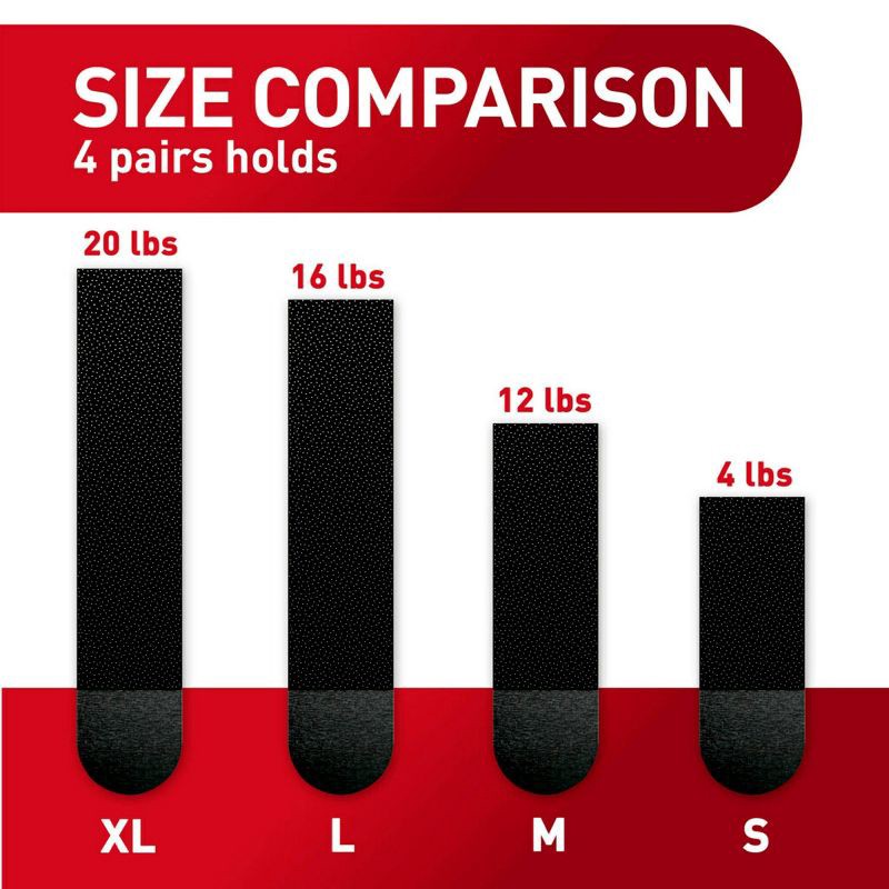 slide 13 of 19, Command Large Picture Hanging Strips Black: Heavy Duty Adhesive, 3.649" Length, 0.751" Width, Plastic, 1 ct