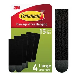 Command Large Picture Hanging Strips Black: Heavy Duty Adhesive, 3.649" Length, 0.751" Width, Plastic