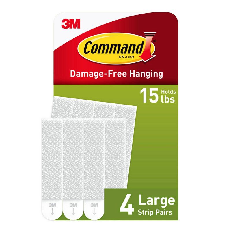 slide 2 of 14, Command 4 Sets Large Sized Picture Hanging Strips White: Adhesive Strips for Art & Office, Plastic, No Choking Hazard, 1 ct