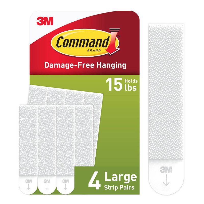 slide 1 of 13, Command Large Picture Hanging Strips White: Adhesive Strips for Art & Office, Plastic, No Choking Hazard, 1 ct