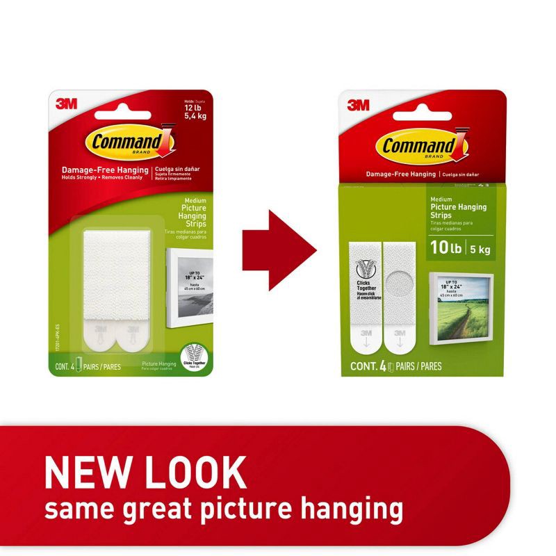 slide 4 of 20, Command Medium Picture Hanging Strips White: Adhesive Wall Mounting for Art & Stationery, 1 ct
