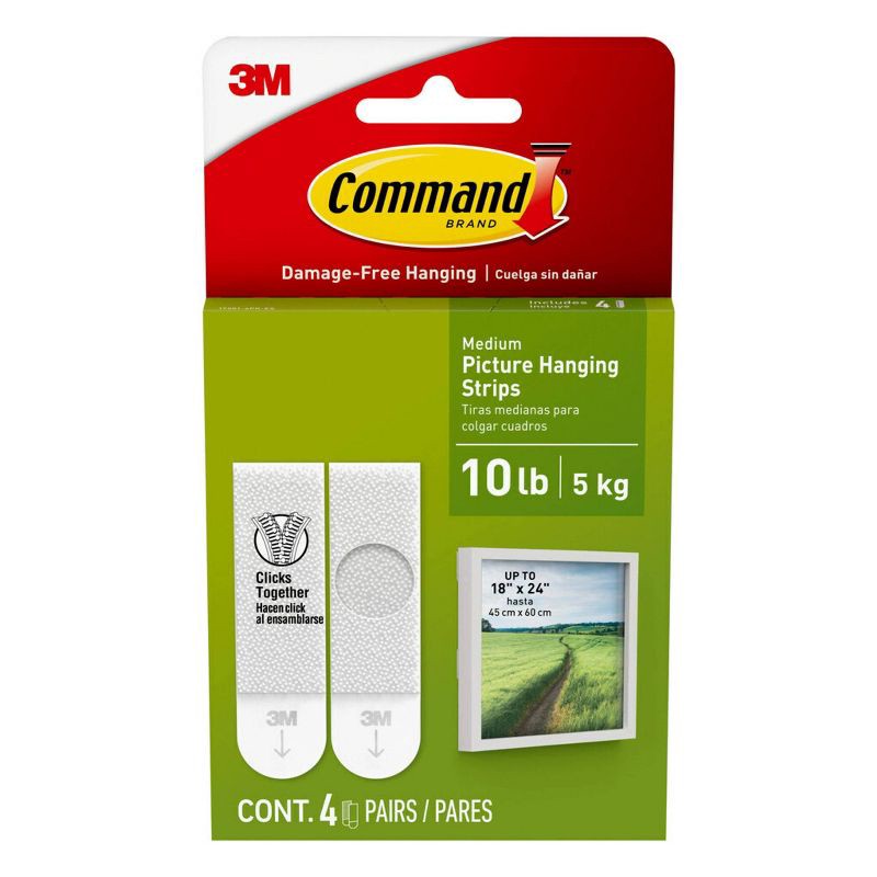 slide 1 of 22, Command 4 Sets Medium Sized Picture Hanging Strips White, 1 ct