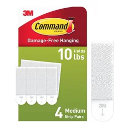 Command Medium Picture Hanging Strips White: Adhesive Wall Mounting for Art & Stationery
