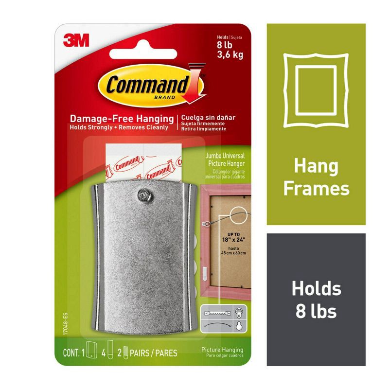 slide 2 of 13, Command Jumbo Universal Picture Hanger White, 1 ct