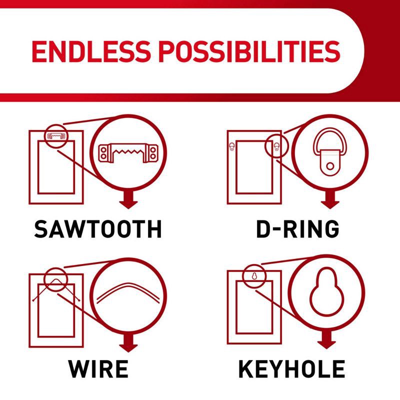 slide 7 of 13, Command JSticky Nail Wire Back Hanger White: Adhesive Hooks, Metal, 8 lb Capacity, Light Silver, 1 Pack, 8 lb, 1 ct
