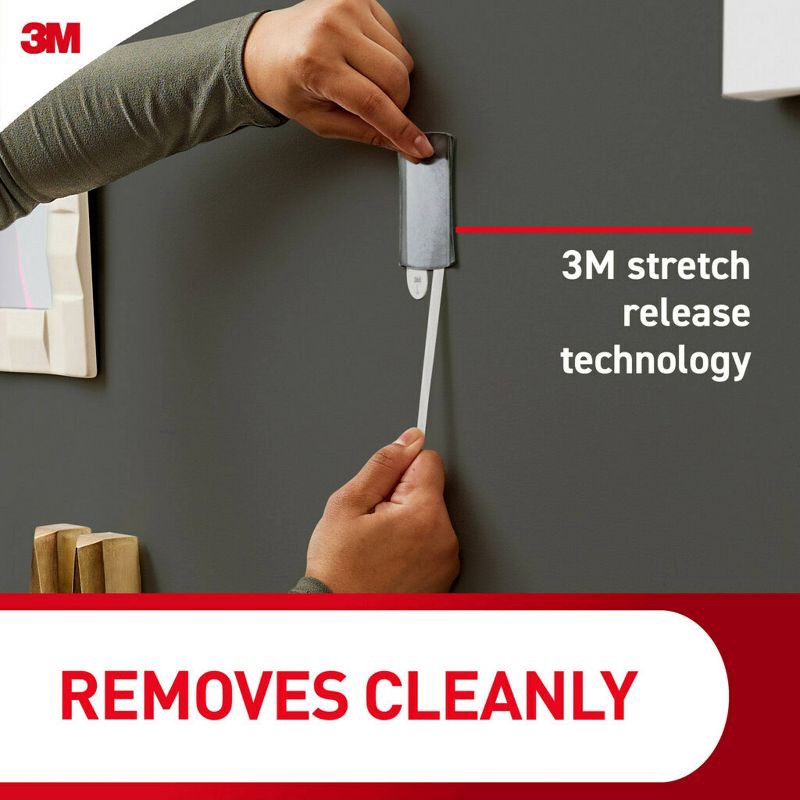 slide 9 of 13, Command JSticky Nail Wire Back Hanger White: Adhesive Hooks, Metal, 8 lb Capacity, Light Silver, 1 Pack, 8 lb, 1 ct