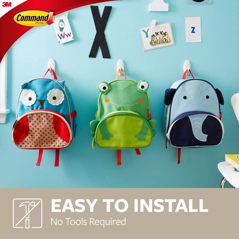 slide 4 of 11, Command 6pk Medium Designer Hooks White: Adhesive Hanging Hooks, 6 Pack, 3 lb Capacity, Plastic, 6 ct, 6 ct, 3 lb