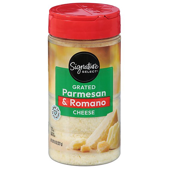 slide 1 of 1, Signature Select Cheese Grated Parmesan & Romano - 8 Oz, 8 oz