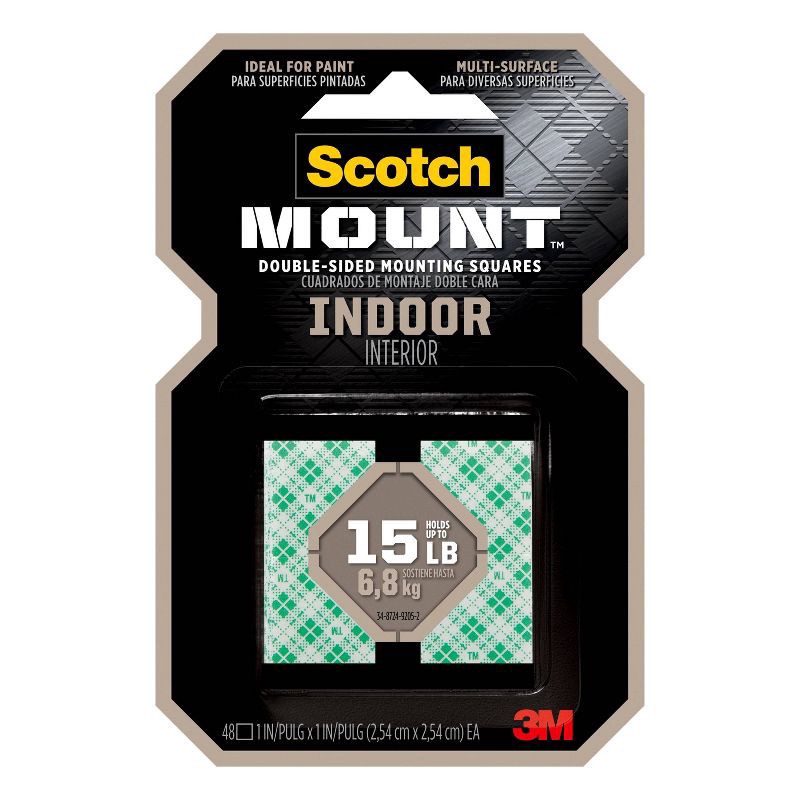 slide 1 of 6, Scotch 1" Indoor Mounting Squares, 1 ct