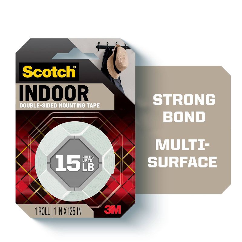 slide 2 of 11, Scotch Heavy Duty Mounting Tape: Double Sided Heavy Duty Wall Tape, White, Plastic, 1 Pack, 1 ct