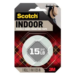 Scotch Heavy Duty Mounting Tape: Double Sided Heavy Duty Wall Tape, White, Plastic, 1 Pack