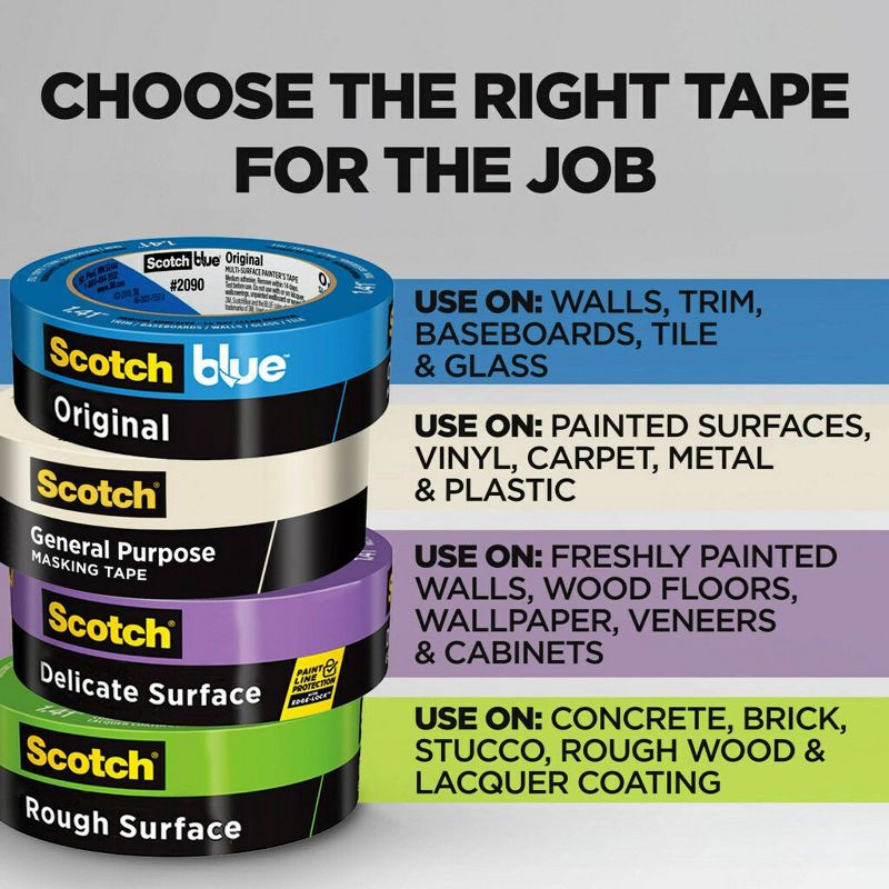 slide 4 of 17, Scotch 1'' Masking Tape: Beige Adhesive Roll for Art & Office Use, 1 ct