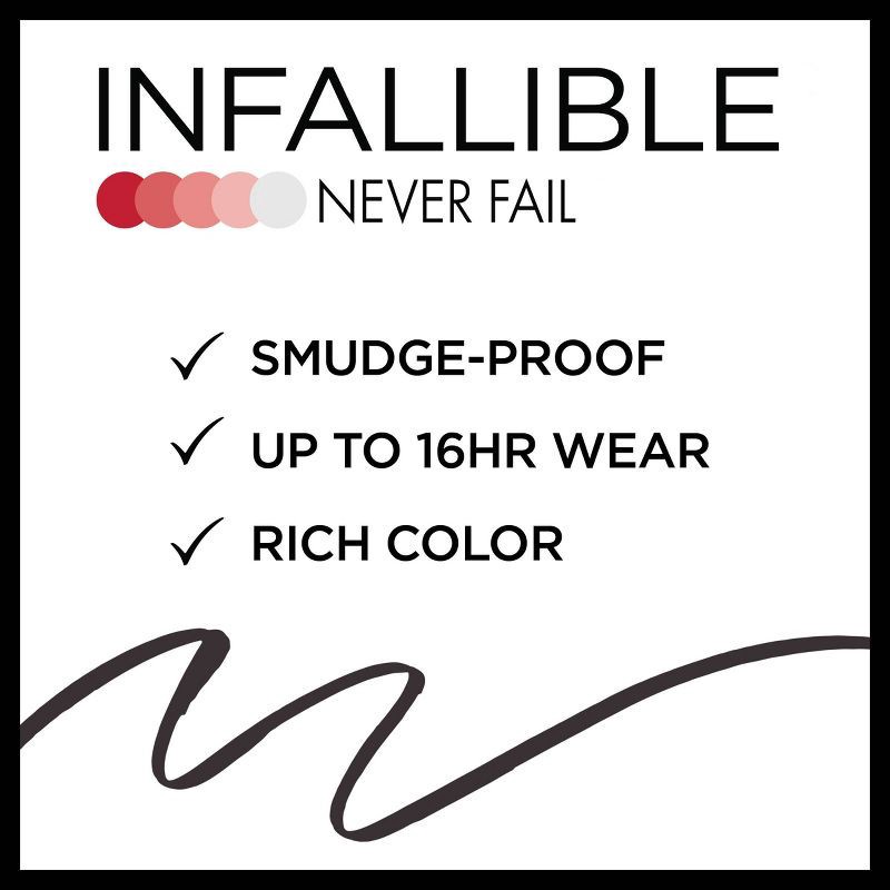 slide 3 of 8, L'Oreal Paris Infallible Never Fail 16hr Eyeliner Pencil - 0.01 oz, 0.01 oz