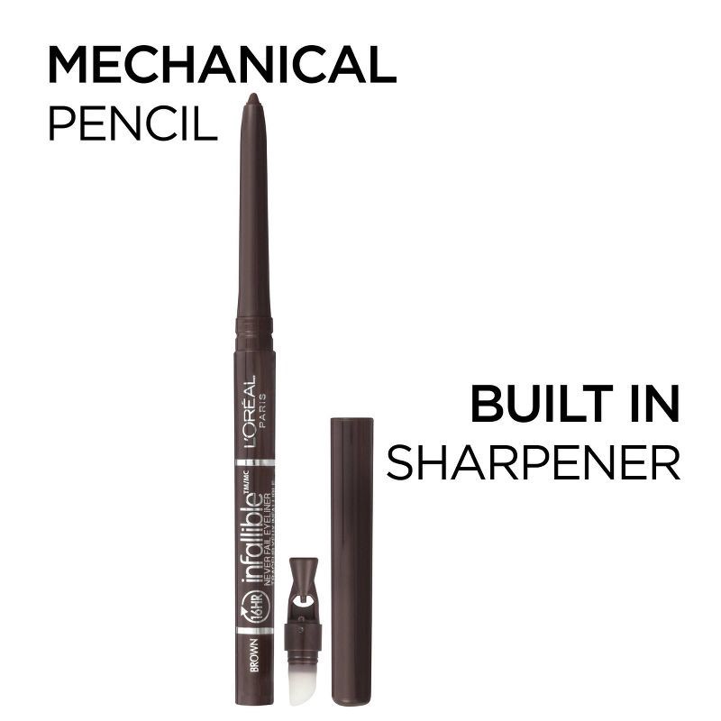 slide 6 of 8, L'Oreal Paris Infallible Never Fail 16hr Eyeliner Pencil - 0.01 oz, 0.01 oz