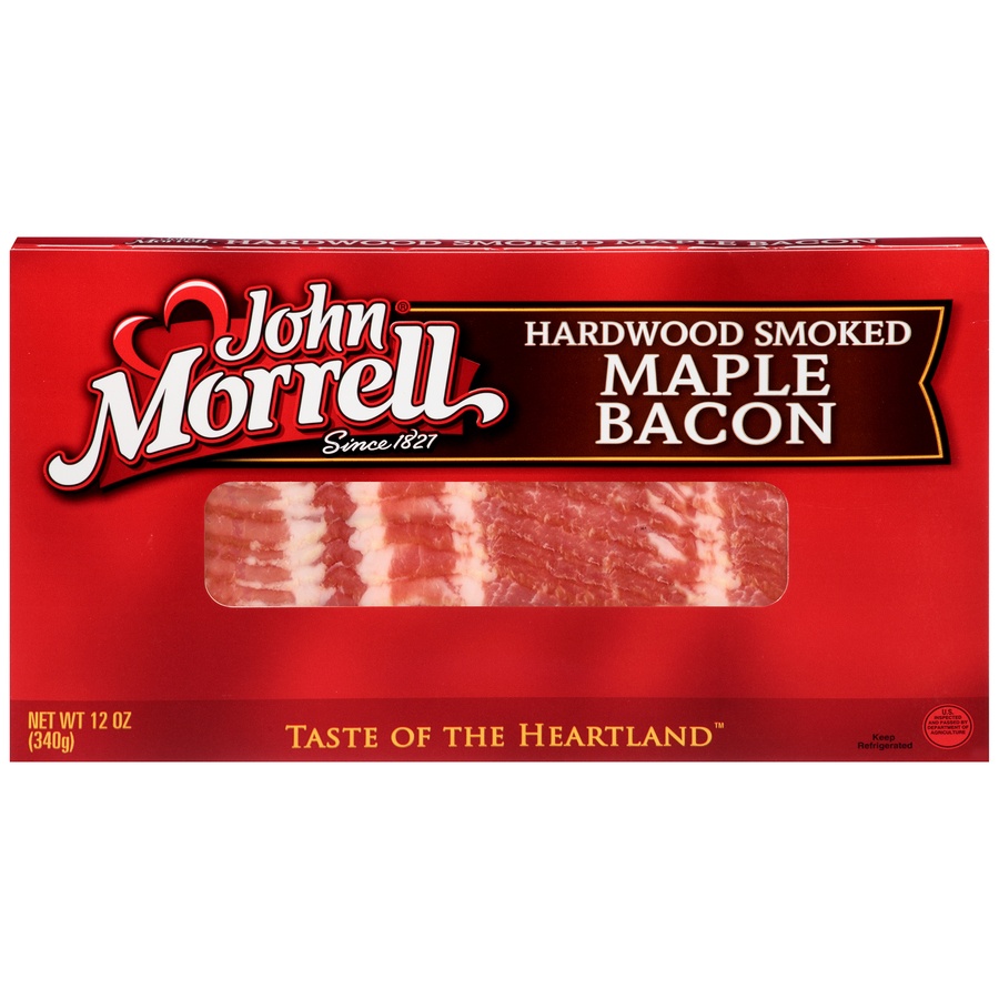 slide 1 of 1, John Morrell Maple Bacon, Hardwood Smoked, 12 oz