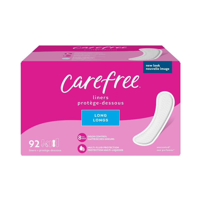 slide 9 of 9, Carefree Unwrapped Unscented Panty Liners - 92ct, 92 ct