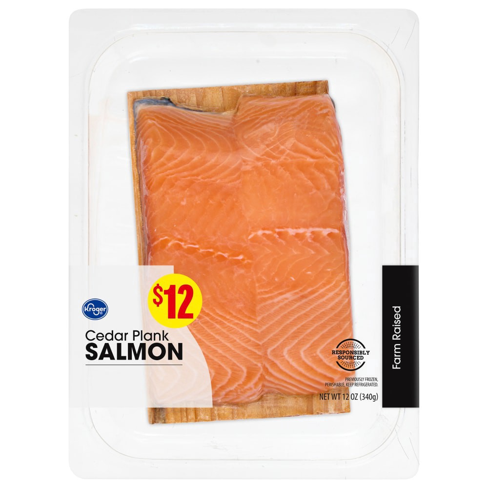 slide 1 of 1, Kroger® Cedar Plank Frozen Salmon, 0.75 lb