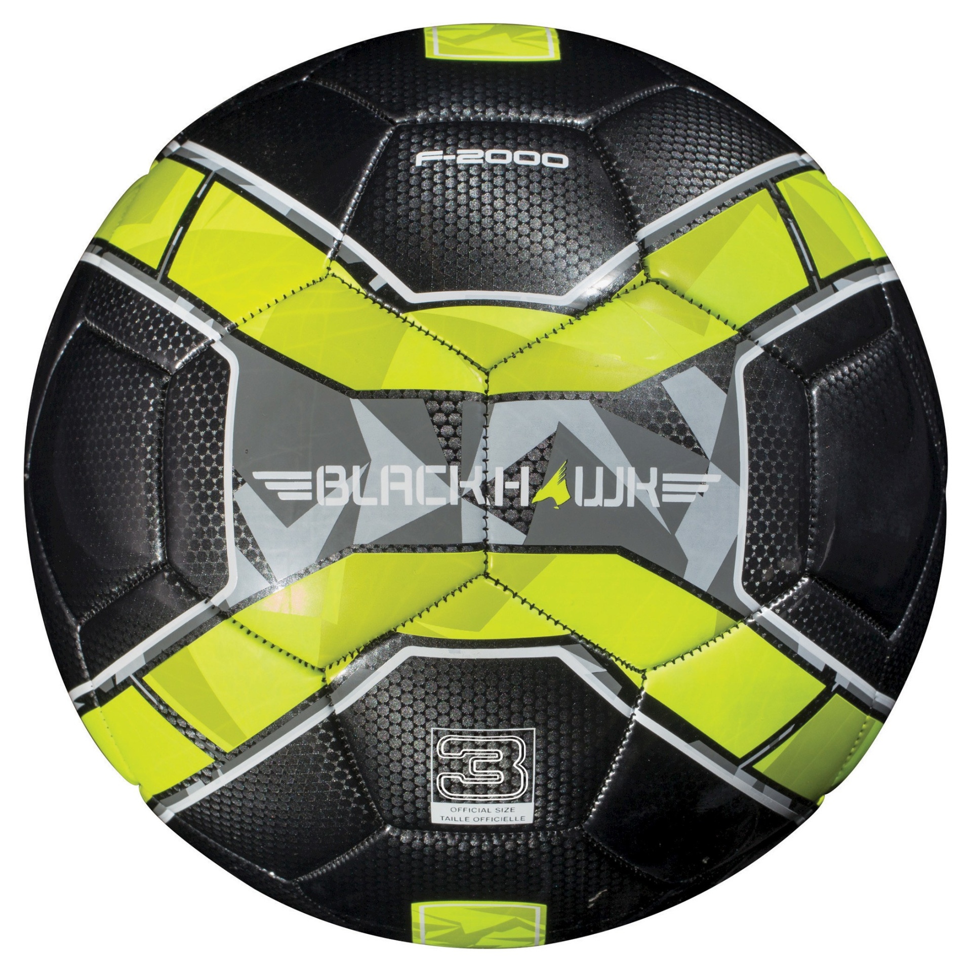 slide 1 of 1, Franklin Sports Blackhawk Size 3 Soccer Ball - Black/Yellow, 1 ct