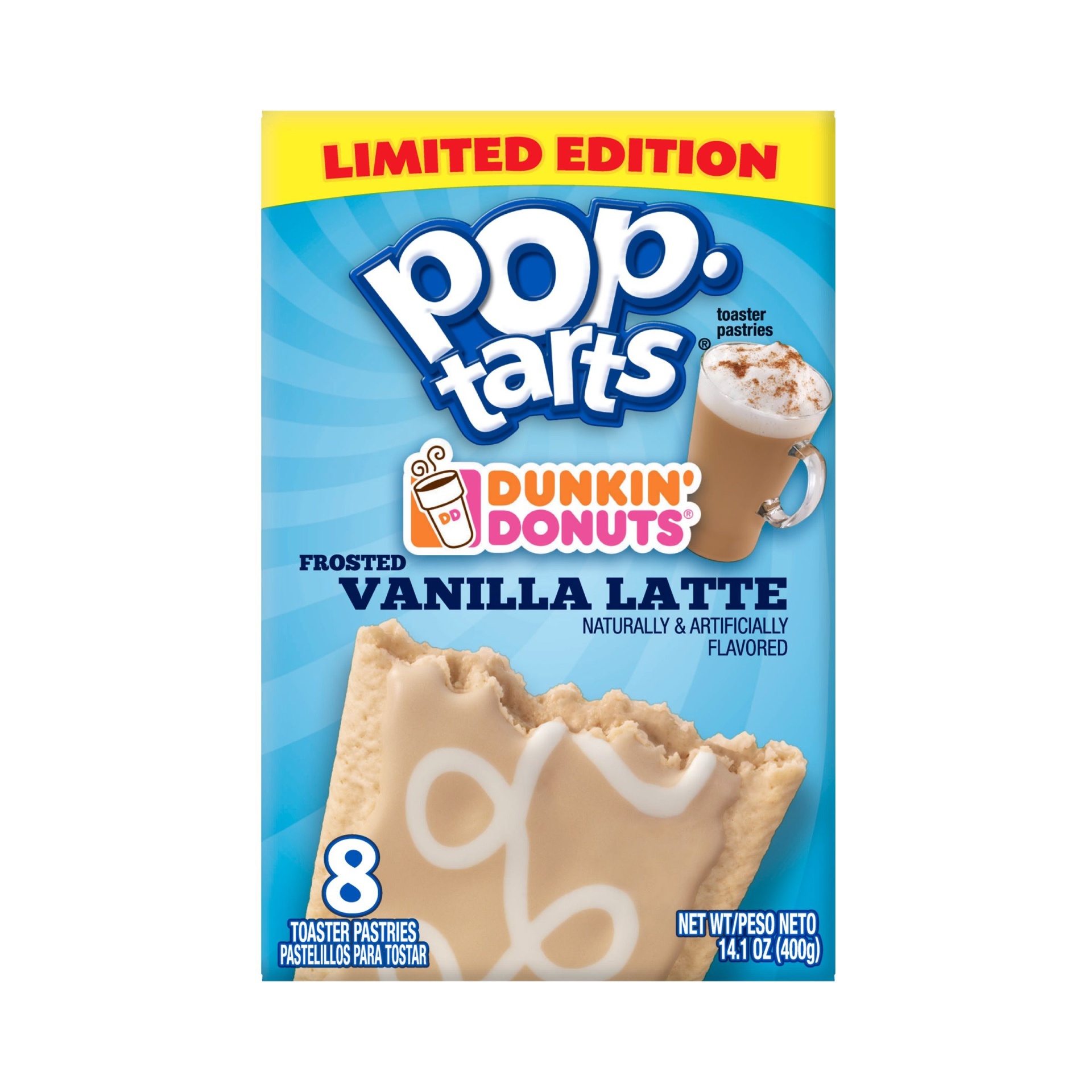 slide 2 of 5, Pop-Tarts Dunkin Donuts Frosted Vanilla Latte Toaster Pastries, 14.1 oz