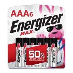 Energizer Max AAA Batteries - 6pk Alkaline Battery: 1.5V Silver Single-Use Power