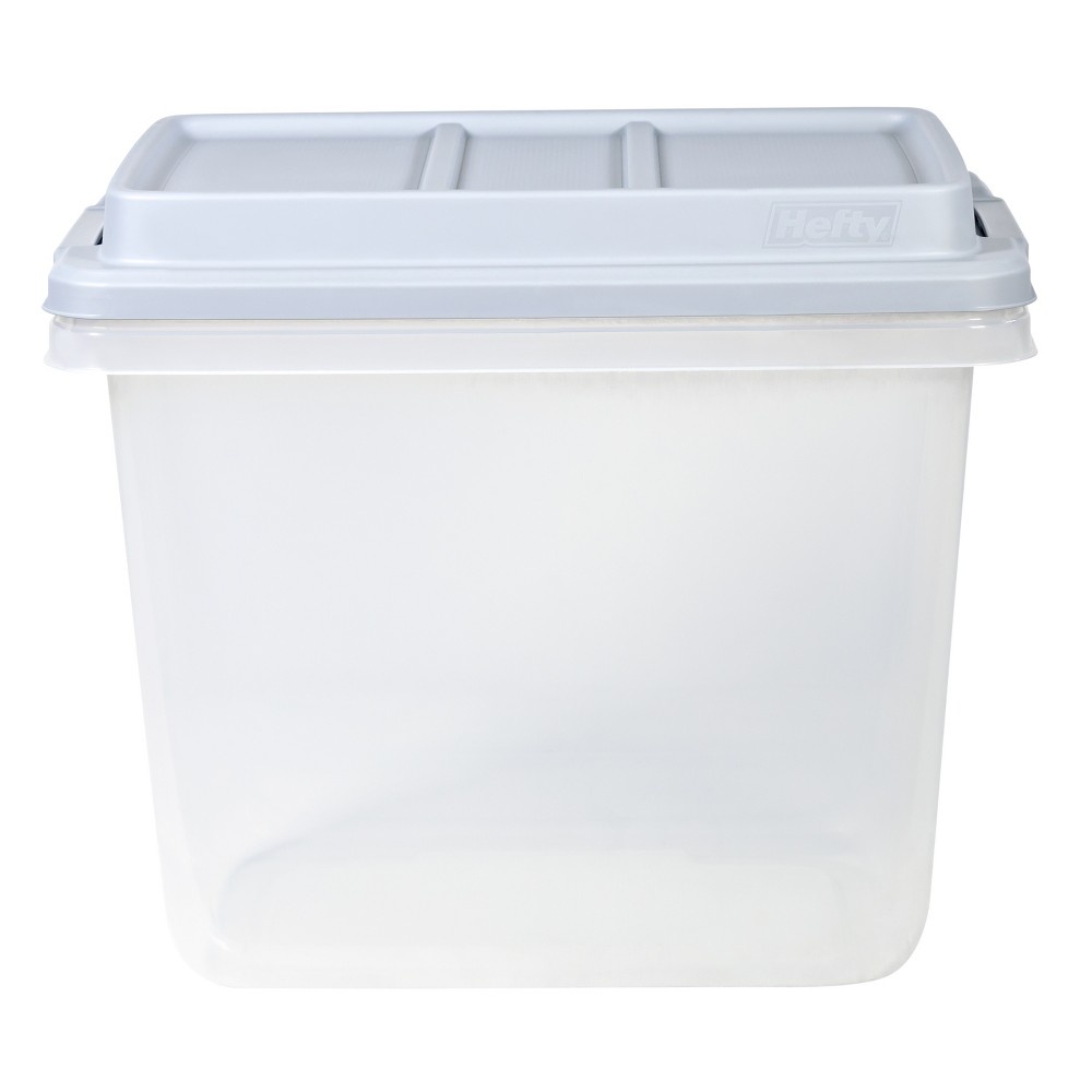 hefty 32 quart hi rise clear storage bin