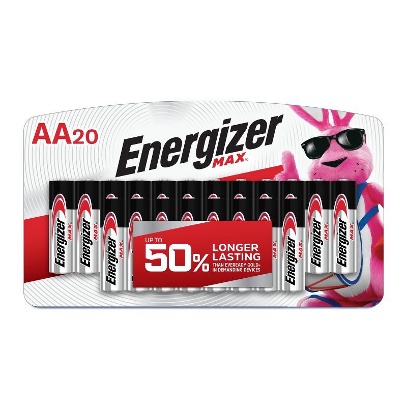 slide 1 of 9, Energizer Max AA Batteries - 20pk Alkaline Battery, 20 ct