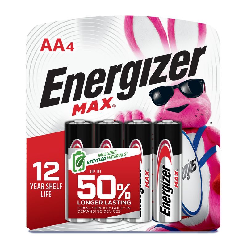 slide 1 of 9, Energizer Max AA Batteries - 4pk Alkaline Battery, 4 ct