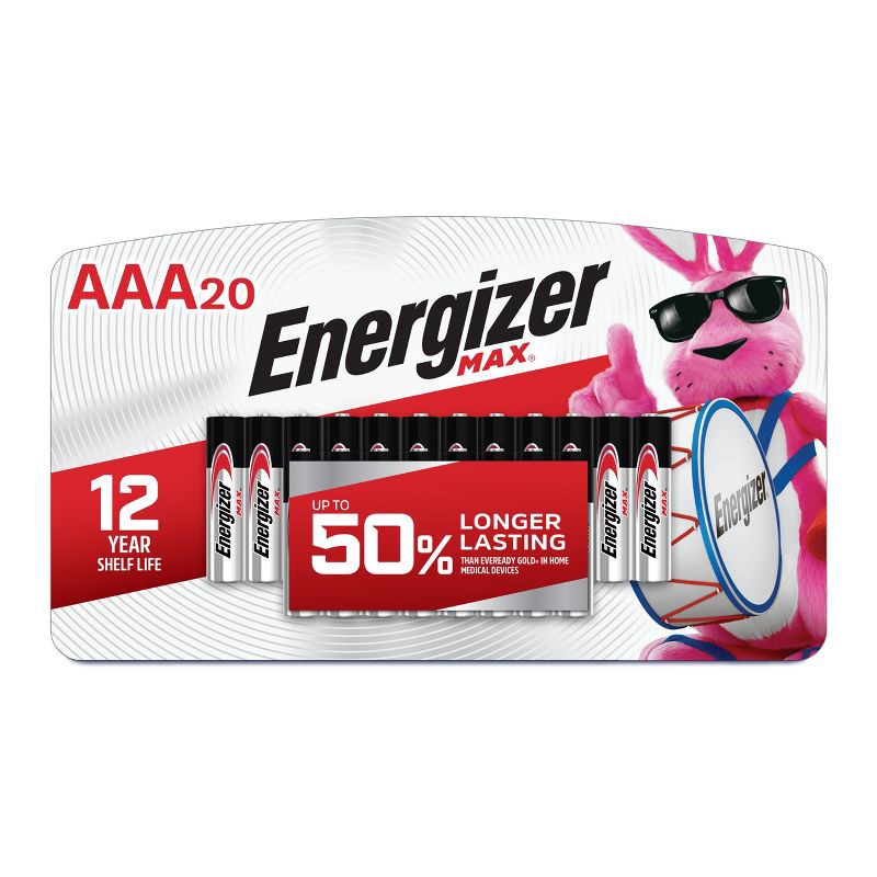 slide 1 of 10, Energizer Max AAA Batteries - 20pk Alkaline Battery, 20 ct