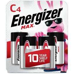 Energizer Max C Batteries - 4pk Alkaline Battery: 8350mAh, 1.5V, Silver, Household