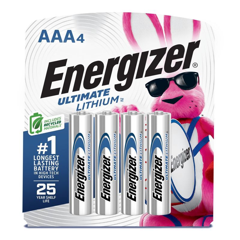 slide 1 of 10, Energizer Ultimate Lithium AAA Batteries - 4pk Lithium Battery, 4 ct