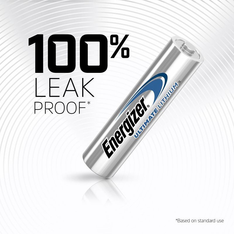 slide 8 of 10, Energizer Ultimate Lithium AAA Batteries - 4pk Lithium Battery: 1200mAh, 1.5V, Single-Use, 4 ct
