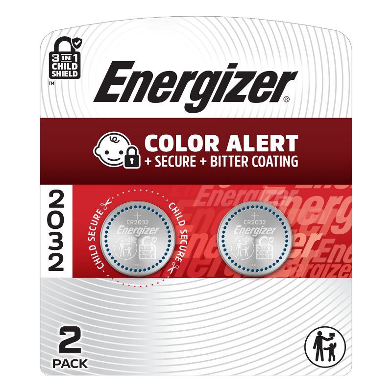 slide 1 of 12, Energizer 2032 Batteries 2pk - Lithium Coin Battery: Household, Silver, Single-Use, 2 ct