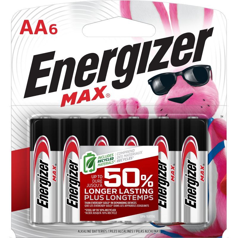 slide 1 of 9, Energizer Max AA Batteries - 6pk Alkaline Battery, 6 ct