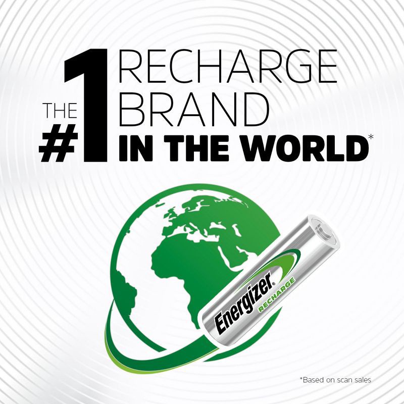 slide 8 of 9, Energizer 4pk Power Plus Rechargeable AA Batteries: 2300mAh, 1.2V, Silver, 4 ct