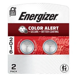 Energizer 2016 Batteries 2pk - Lithium Coin Battery: 3V, 90mAh Capacity
