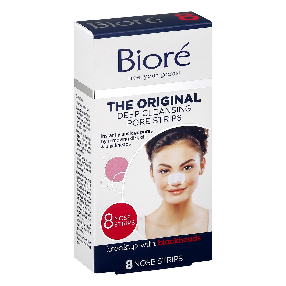 slide 7 of 12, Biore Original, Blackhead Remover Nose Strips, Oil Free, Instant Pore Unclogging, 8 ct