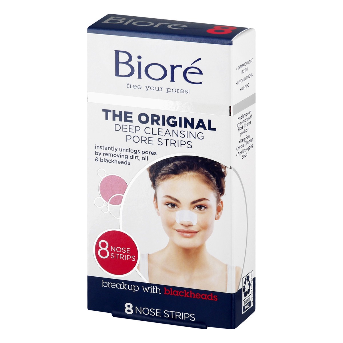 slide 9 of 12, Biore Original, Blackhead Remover Nose Strips, Oil Free, Instant Pore Unclogging, 8 ct