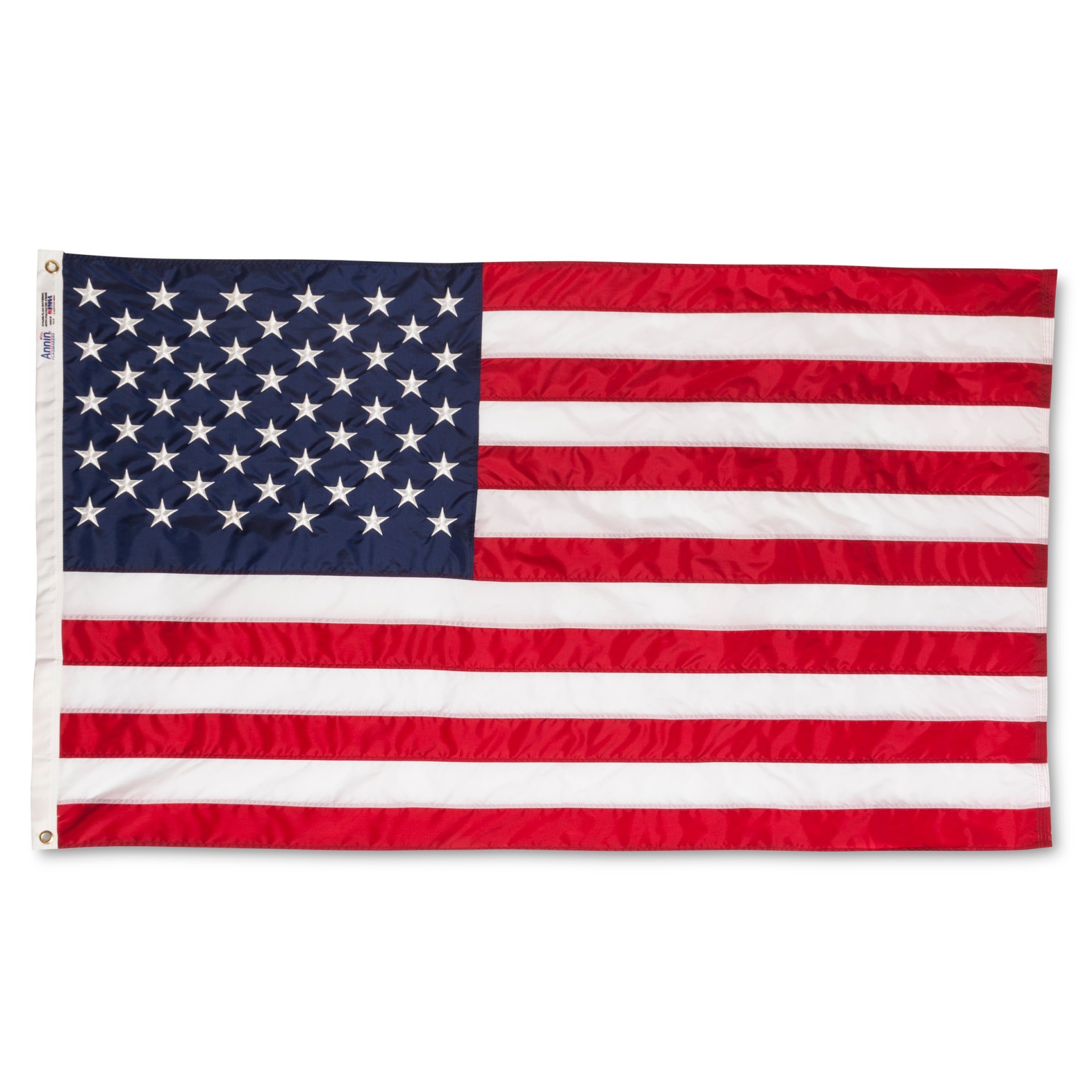 slide 1 of 2, Annin Embroidered American Flag, 3 ft x 5 ft