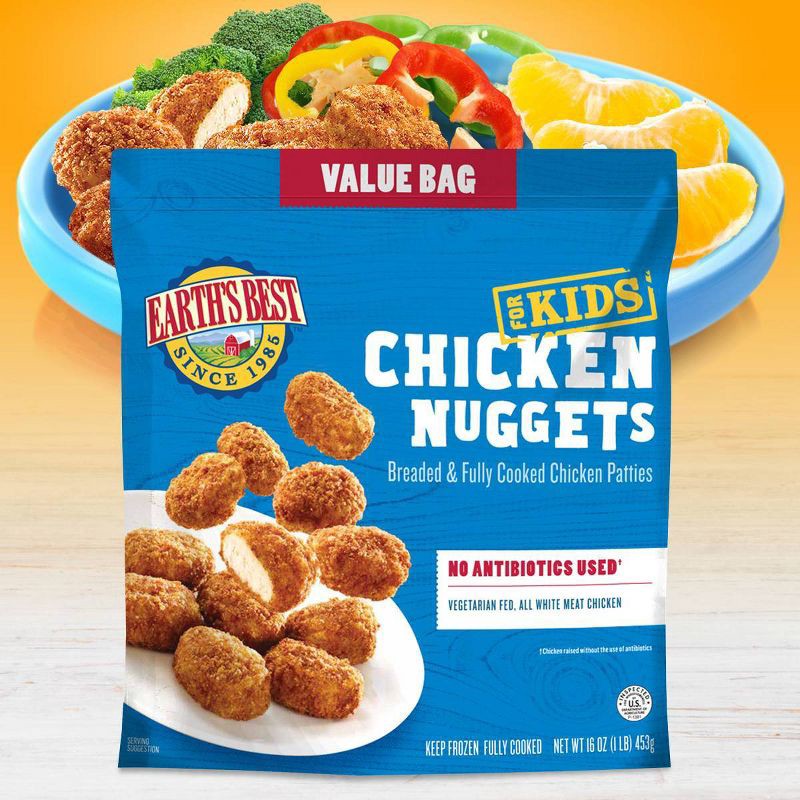 slide 3 of 3, Earth's Best All Natural Baked Frozen Chicken Nuggets for Kids Family Size - 16oz, 16 oz