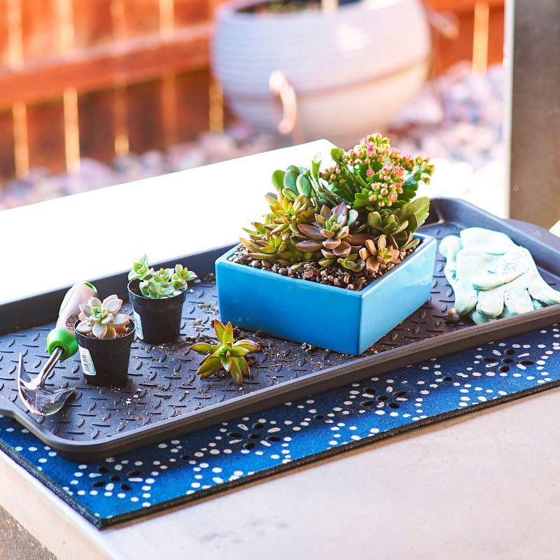 slide 6 of 7, 1'2"x2'6" Boot Tray Black - Mohawk: Waterproof Shoe Mat for Entryway, Indoor & Outdoor Use, Solid Rectangle Design, 1 ct